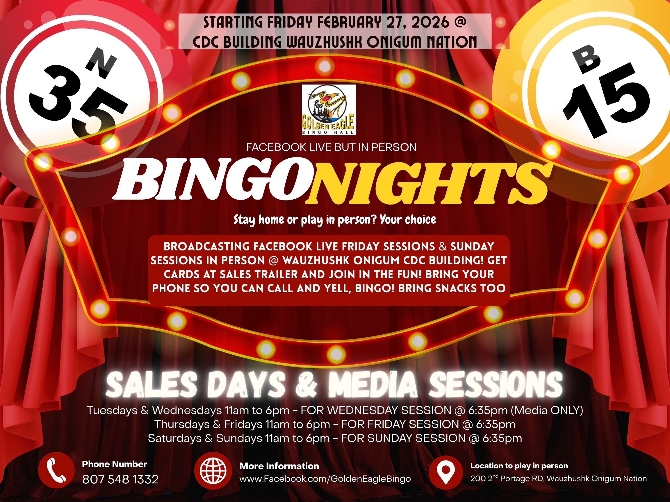 Kenora Bingo Friday and Sunday